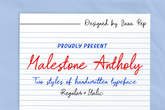 Malestone Antholy: A Handwritten Font for Personal Branding